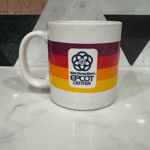 Vintage 1980s EPCOT Center Mug with Multicolor Stripes